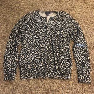 Cheetah Print Lands’ End Cardigan